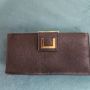 PIERRE CARDIN ~ VINTAGE Women's Black Leather Wallet ~ Kiss Lock ~ EUC ~ RARE